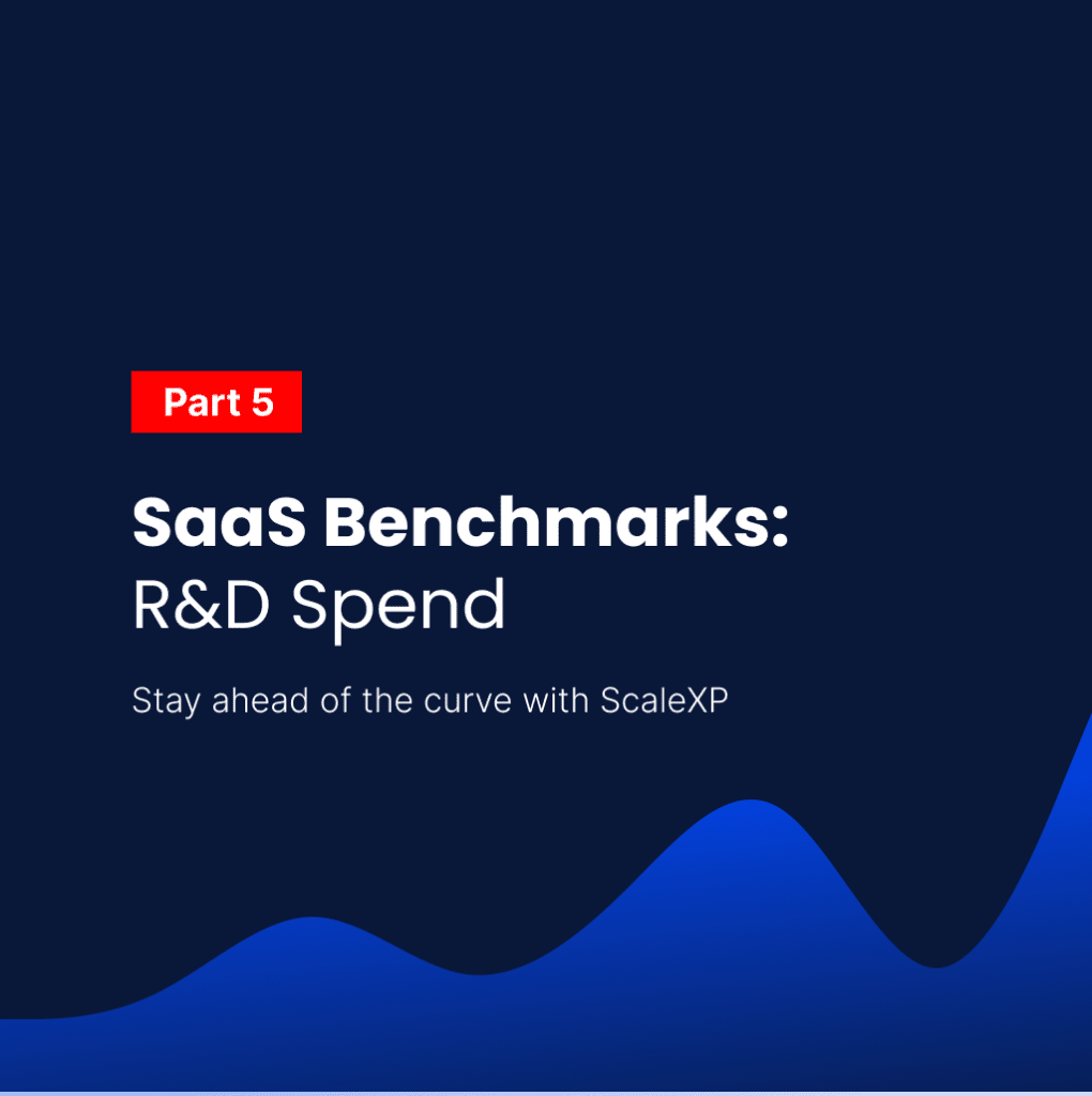SaaS Benchmarks Part 1 - R&D Spend banner that describes a article in a series of 6 for CFO SaaS Benchmarks.