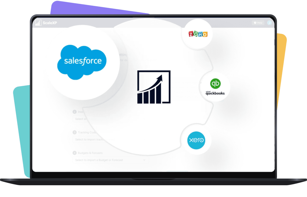 Laptop showing how Salesforce integrates with ScaleXP