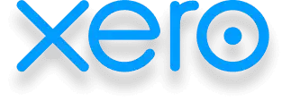 Xero logo in blue text with a circular design element.