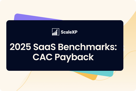 Graphic displaying the title '2025 SaaS Benchmarks: CAC Payback' with a modern design.
