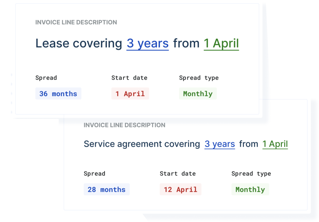 ScaleXP prepaid expense automation showing supplier bill transformed into an automated schedule with audit-ready journal entries