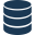 Database Icon Dark blue database icon representing data storage with three stacked disks.